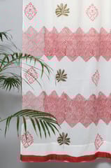 SootiSyahi 'Gleaming Zigzags' Handblock Printed Cotton Door Curtain