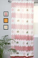 SootiSyahi 'Gleaming Zigzags' Handblock Printed Cotton Door Curtain