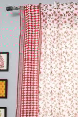 SootiSyahi 'Anemone Orchid' Handblock Printed Cotton Door Curtain