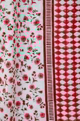 SootiSyahi 'Anemone Orchid' Handblock Printed Cotton Door Curtain
