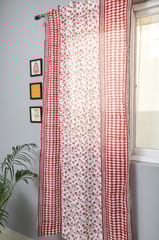 SootiSyahi 'Anemone Orchid' Handblock Printed Cotton Door Curtain
