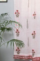 SootiSyahi 'Red Retreat' Handblock Printed Cotton Door Curtain