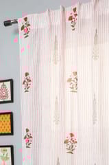 SootiSyahi 'Red Retreat' Handblock Printed Cotton Door Curtain