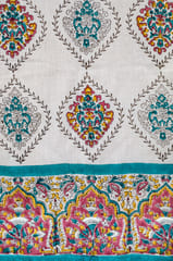 SootiSyahi 'Carved Ornaments' Handblock Printed Cotton Window Curtain