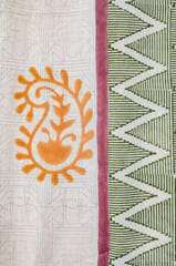 SootiSyahi 'Zigzag Sunburst' Handblock Printed Cotton Window Curtain