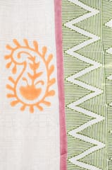 SootiSyahi 'Zigzag Sunburst' Handblock Printed Cotton Window Curtain