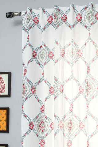 SootiSyahi 'First Impression' Handblock Printed Cotton Window Curtain