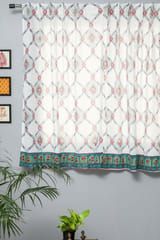SootiSyahi 'First Impression' Handblock Printed Cotton Window Curtain