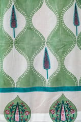 SootiSyahi 'Aloe Palm' Handblock Printed Cotton Window Curtain