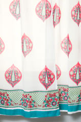 SootiSyahi 'Persian Palm' Handblock Printed Cotton Window Curtain