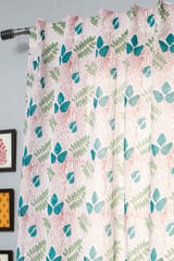 SootiSyahi 'Glow of Garden' Handblock Printed Cotton Window Curtain