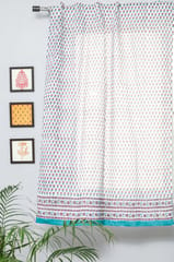 SootiSyahi 'Florel Sprouts' Handblock Printed Cotton Window Curtain