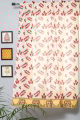 SootiSyahi 'Glow of Autum' Handblock Printed Cotton Window Curtain