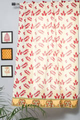 SootiSyahi 'Glow of Autum' Handblock Printed Cotton Window Curtain