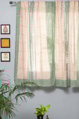 SootiSyahi 'East Meets West' Handblock Printed Cotton Window Curtain