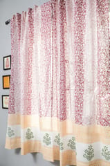 SootiSyahi 'Heavenly Homeland' Handblock Printed Cotton Window Curtain