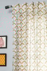 SootiSyahi 'Sparkles Garden' Handblock Printed Cotton Window Curtain