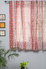 SootiSyahi 'Haven Glazing ' Handblock Printed Cotton Window Curtain
