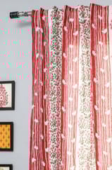 SootiSyahi 'Haven Glazing ' Handblock Printed Cotton Window Curtain