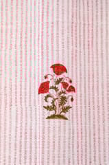 SootiSyahi 'Red Retreat' Handblock Printed Cotton Window Curtain