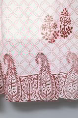 SootiSyahi 'Bunzs Red Bangles' Handblock Printed Cotton Window Curtain