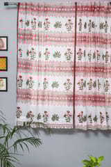 SootiSyahi 'Made on Earth' Handblock Printed Cotton Window Curtain