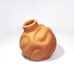 CRAFTLIPI - TERRACOTA GLO SMALL ORGANIC PROFILED TILTED Flower Vase