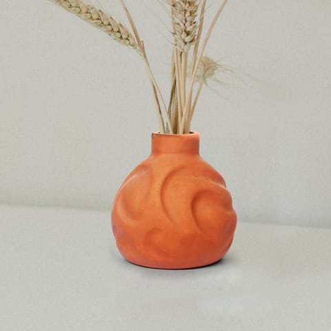 CRAFTLIPI - TERRACOTA GLO SMALL ORGANIC PROFILED STRAIGHT Flower Vase