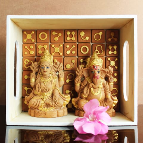 CRAFTLIPI-Small(S) Laxmi & Ganapati Idol