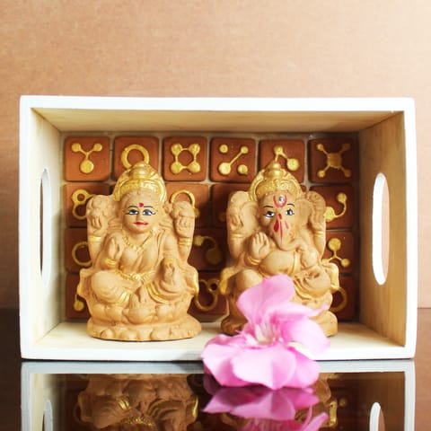CRAFTLIPI-Little(XS) Laxmi & Ganapati Idol