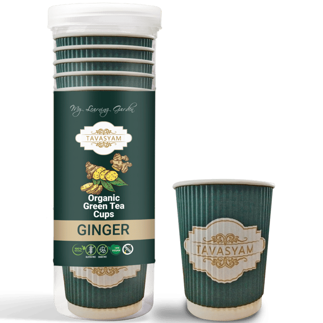 Tavasyam - Orgaic Green Tea Cups - Ginger