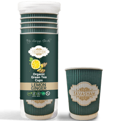 Tavasyam - Orgaic Green Tea Cups - Lemon Ginger