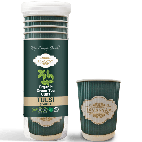 Tavasyam - Orgaic Green Tea Cups - Tulsi