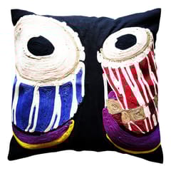 Juhi Malhotra-Black Tabla Cushion Cover