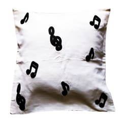 Juhi Malhotra-Black Music Note Cushion Cover