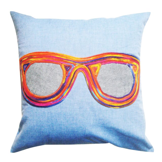Juhi Malhotra-Blue Chashma Cushion Cover