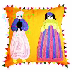 Juhi Malhotra-Orange Kathputli Cushion Cover