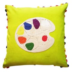 Juhi Malhotra-Lime Art Palette Cushion Cover