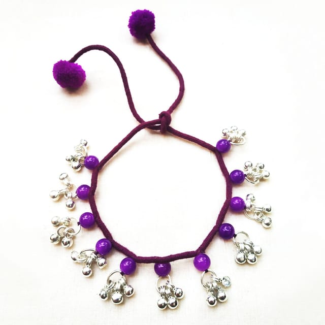 Juhi Malhotra-Purple Beaded Anklet