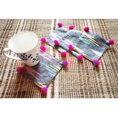 Juhi Malhotra-Grey Ikat Coaster Set