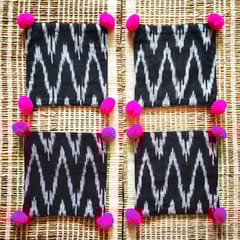 Juhi Malhotra-Black Ikat Coaster Set