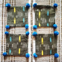 Juhi Malhotra-Khakhi Ikat Coaster Set
