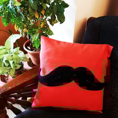 Juhi Malhotra-Red Moustache Cushion Cover