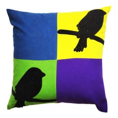 Juhi Malhotra-Black Bird Cushion Cover