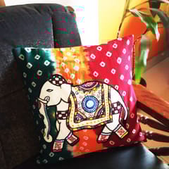 Juhi Malhotra-Bandhej Elephant Cushion Cover
