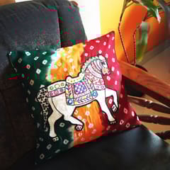 Juhi Malhotra-Bandhej Horse Cushion Cover
