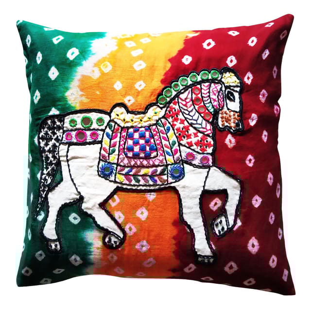 Juhi Malhotra-Bandhej Horse Cushion Cover