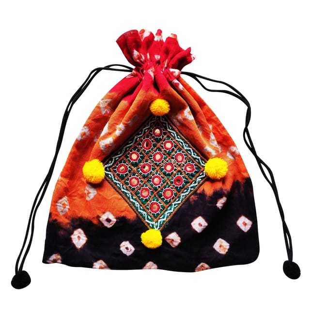 Juhi Malhotra-Earthy Multicolor Kutchwork Potli