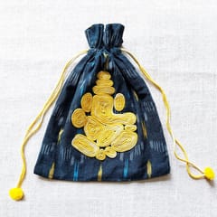 Juhi Malhotra-Blue Ikat Ganesha Potli