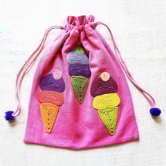 Juhi Malhotra-Pink Ice Cream Potli